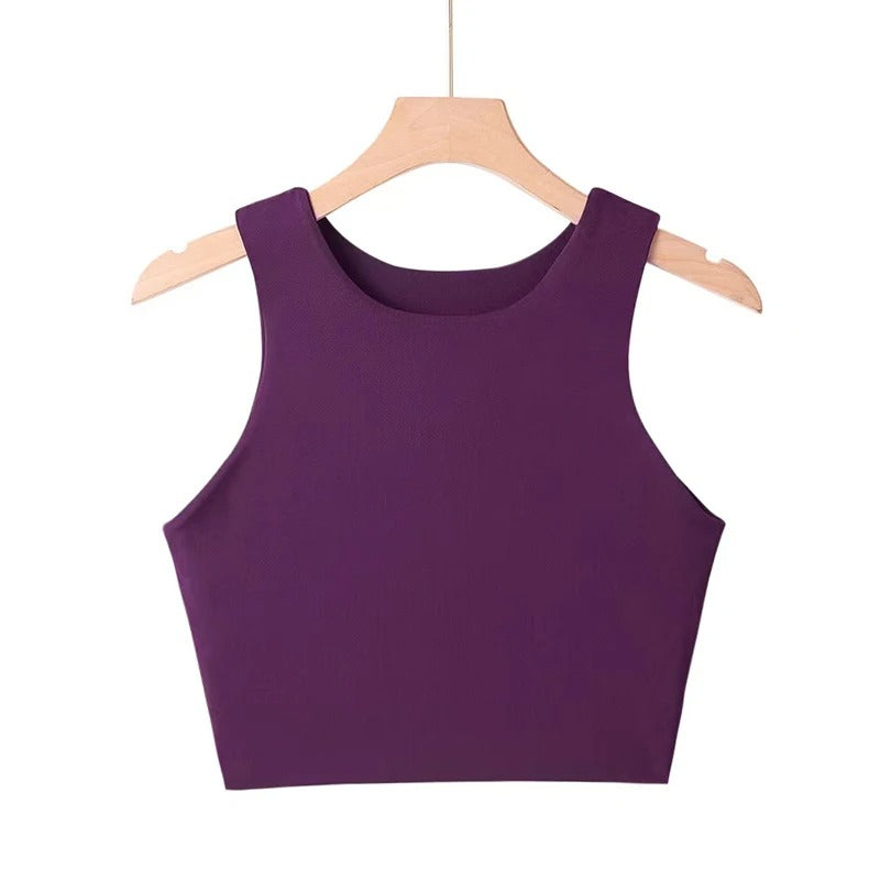 Ärmlös O-Neck Slim Fit Tank Top för kvinnor