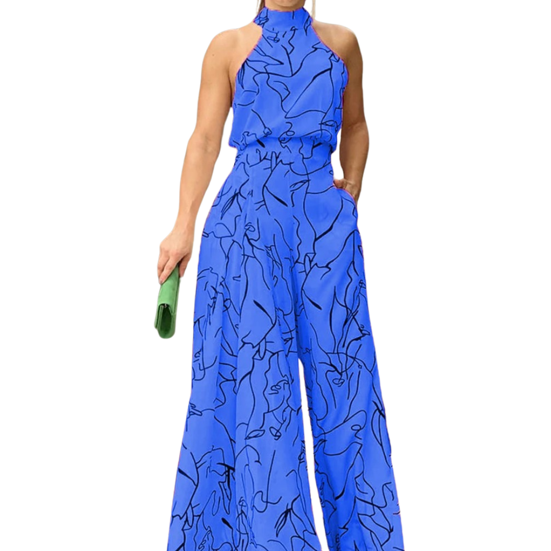 Jumpsuit för kvinnor med ärmlös halterneck