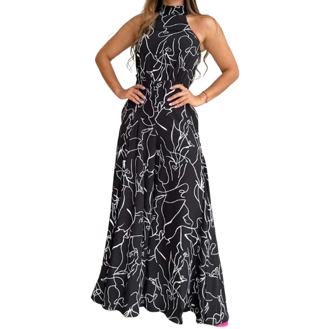 Jumpsuit för kvinnor med ärmlös halterneck