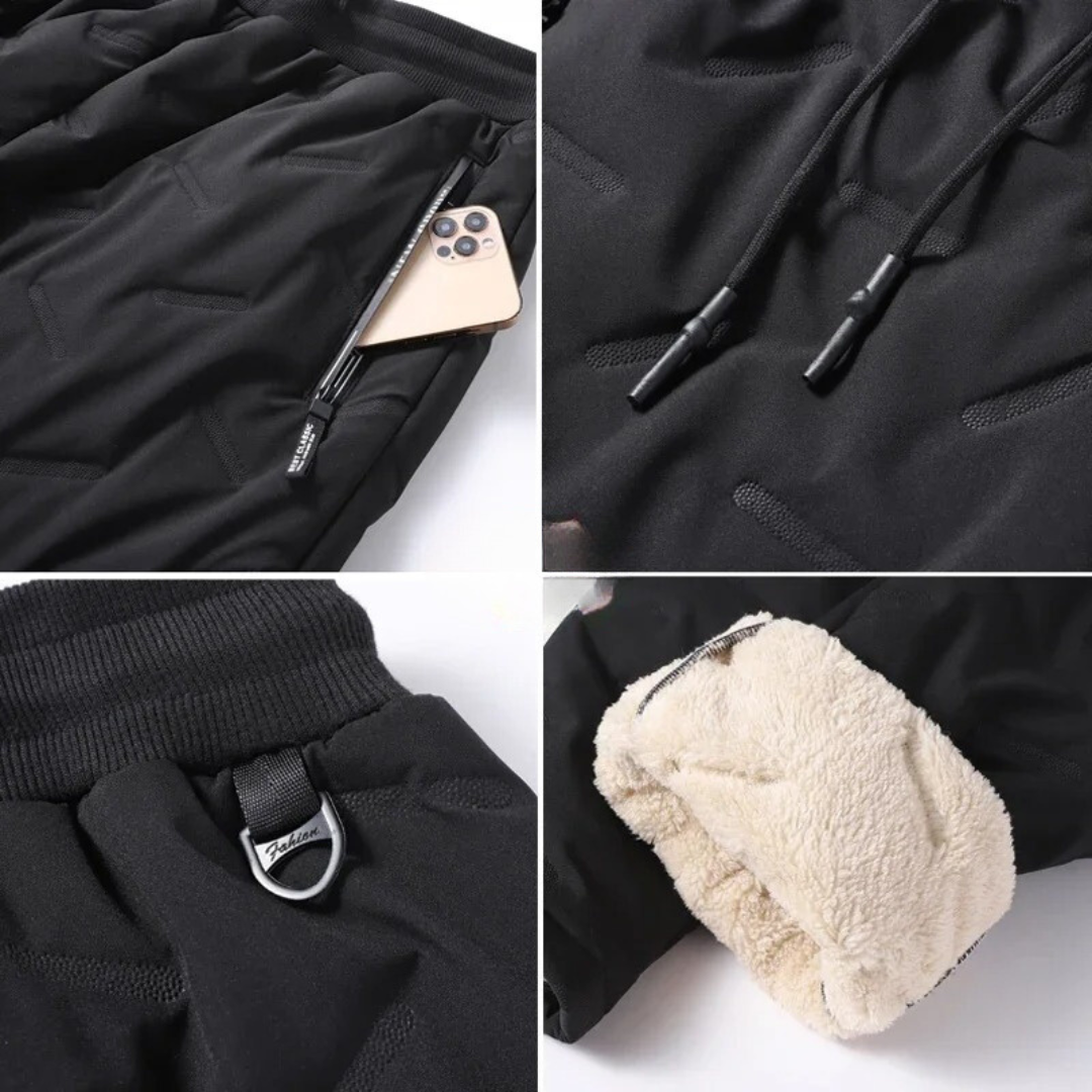 Joggingbyxor i förtjockad ull för män