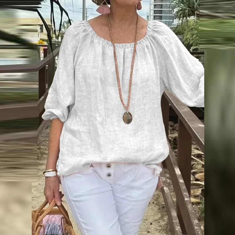 Kvinnors halvärm Casual Lös Blus