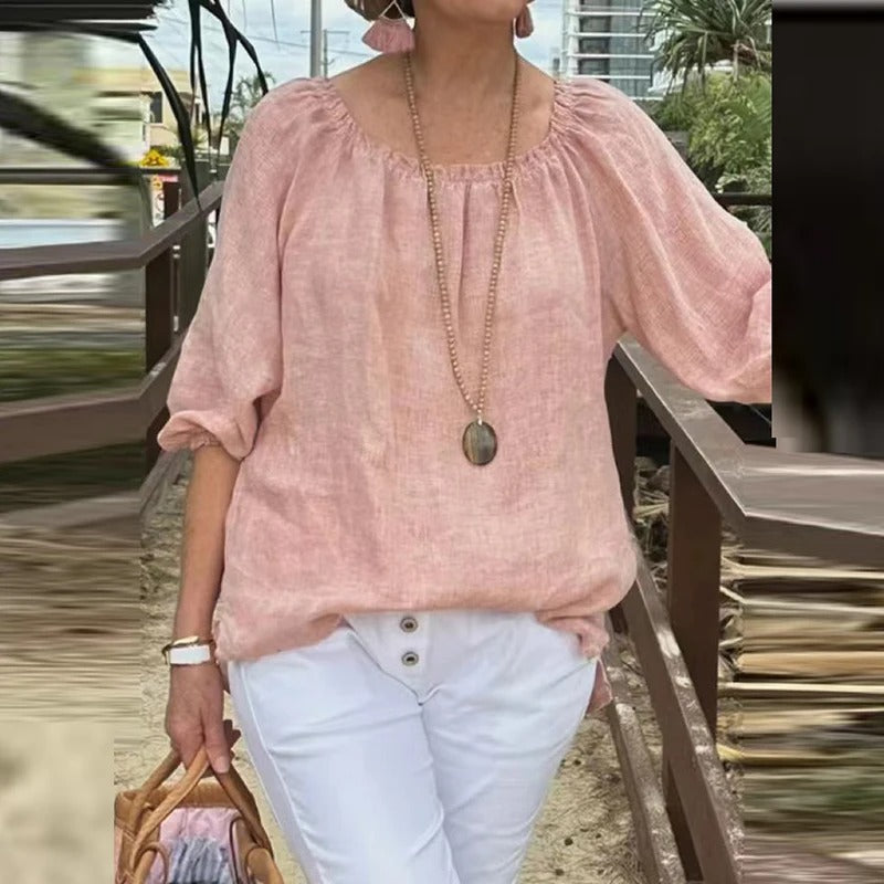 Kvinnors halvärm Casual Lös Blus