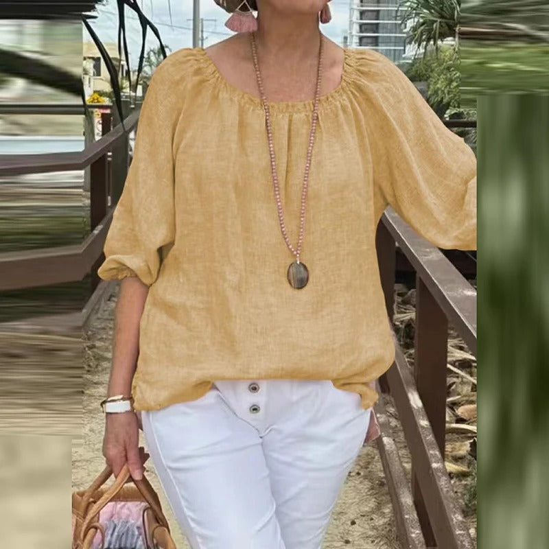 Kvinnors halvärm Casual Lös Blus