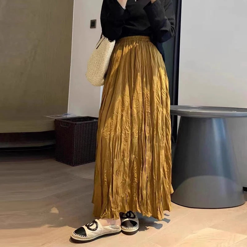 Satinveckad Maxikjol för kvinnor