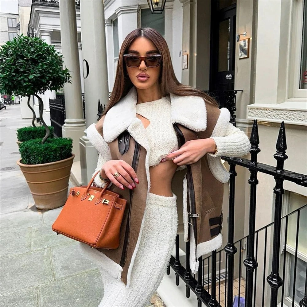 Ärmlöst fleece-linne för kvinnor