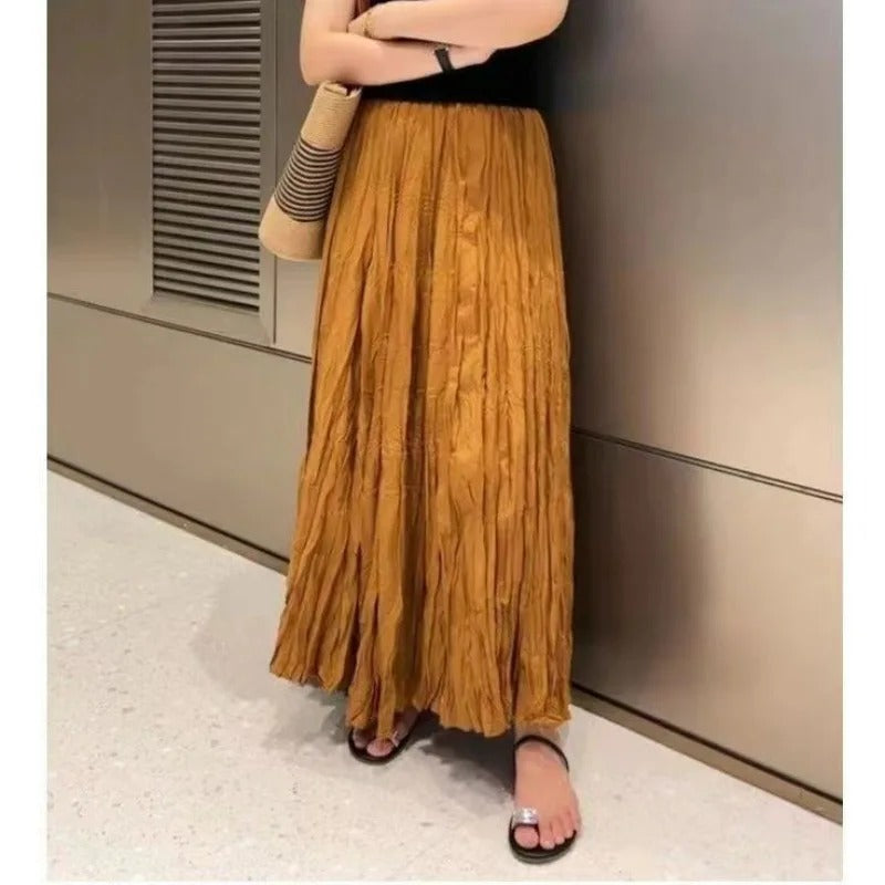 Satinveckad Maxikjol för kvinnor