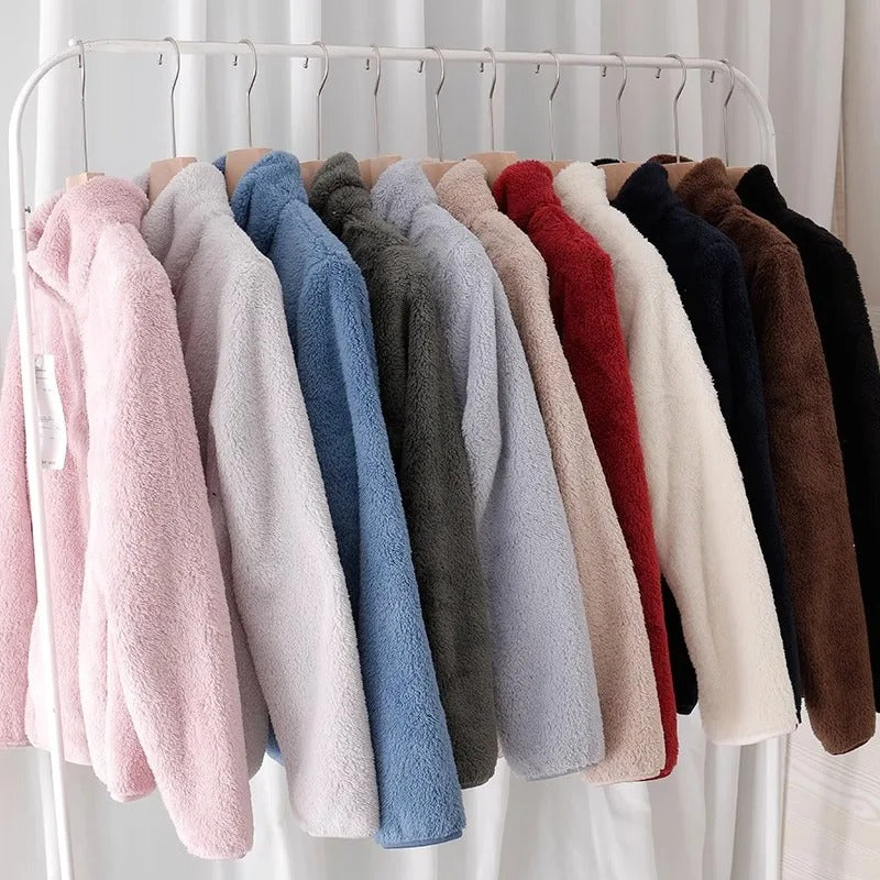 Dubbelsidig fleecejacka för damer