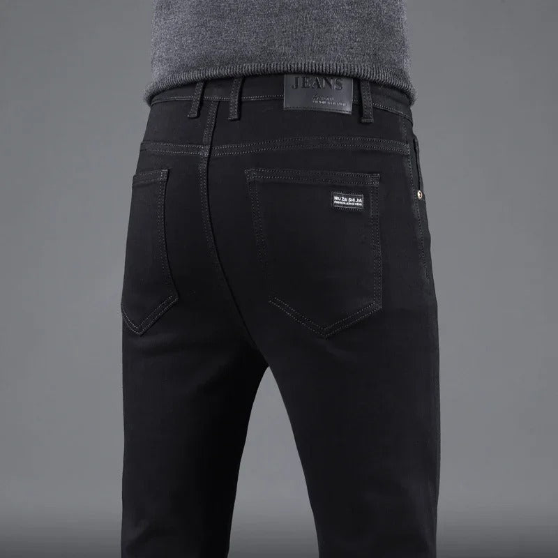 Pure Black Slim Jeans för män