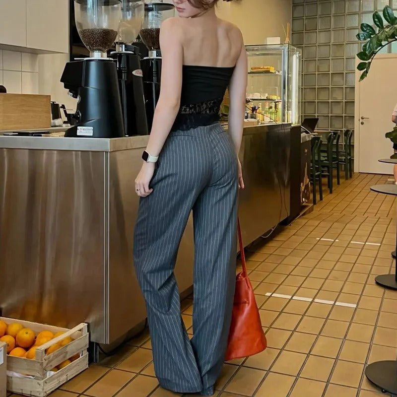 Formella byxor med hög midja för kvinnor