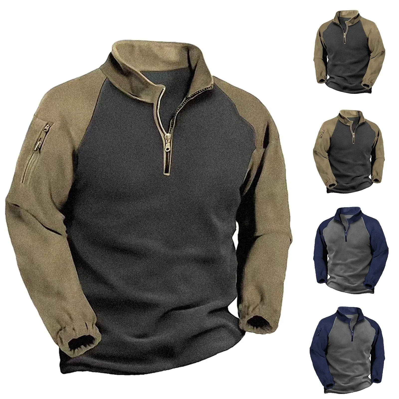 Taktisk jacka med dragkedja för män