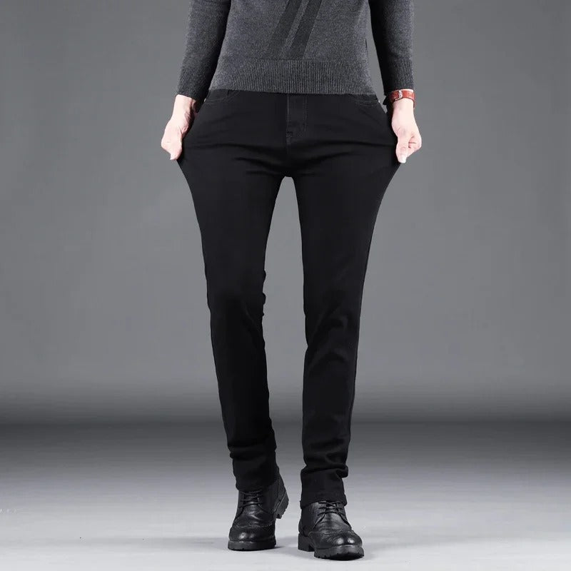 Pure Black Slim Jeans för män