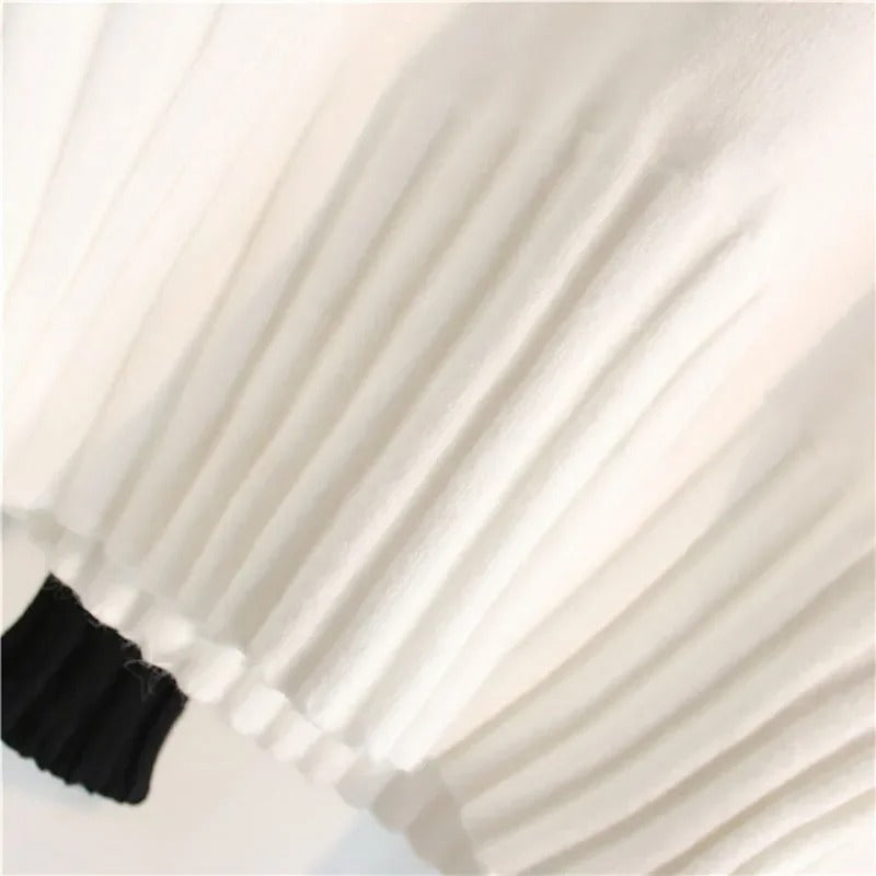 Ribbad smal sköldpaddshalsad tröja för kvinnor