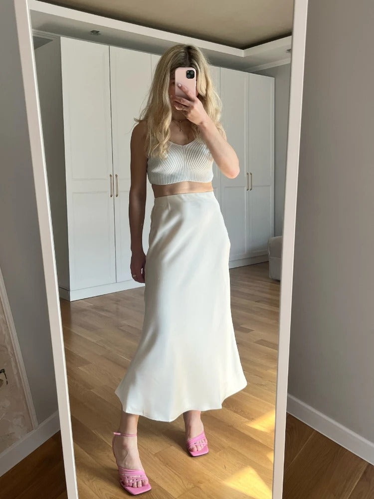 Slim Fit Satin Dragsko för kvinnor