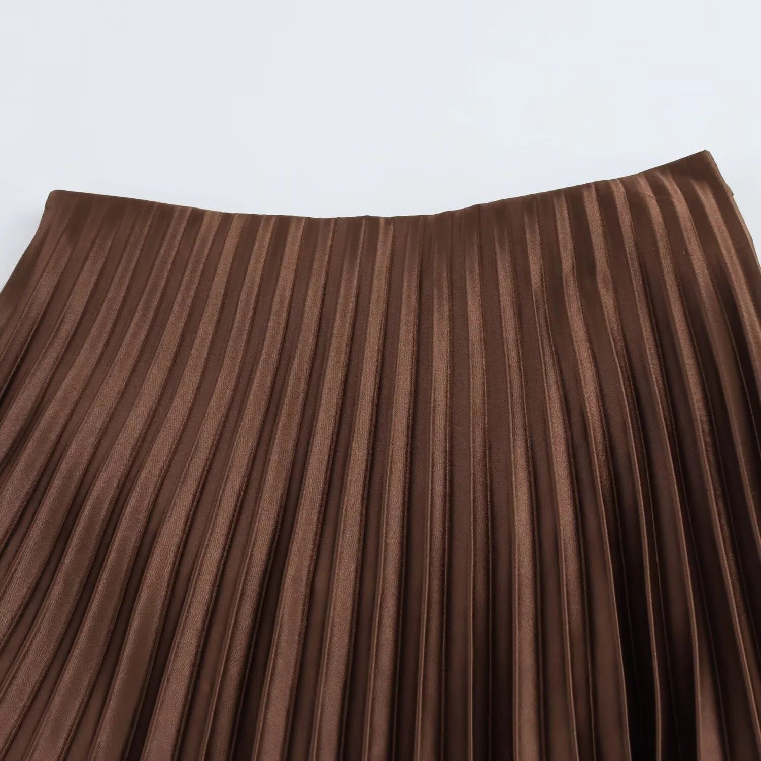 Kvinnor med hög midja veckad elastisk kjol