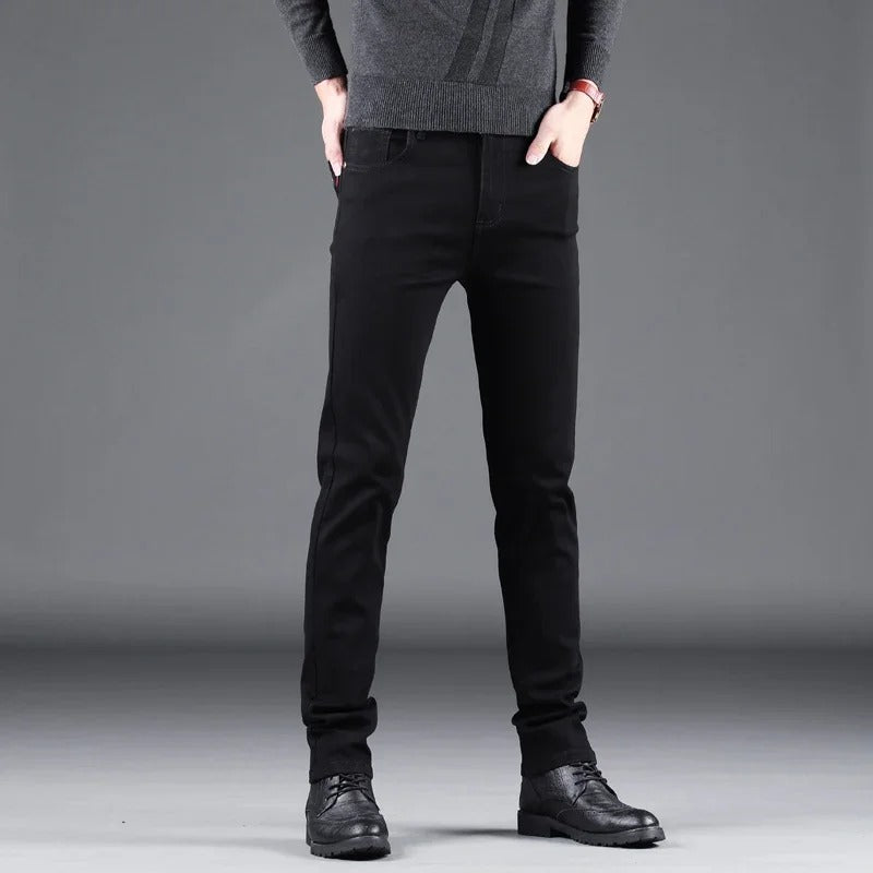 Pure Black Slim Jeans för män
