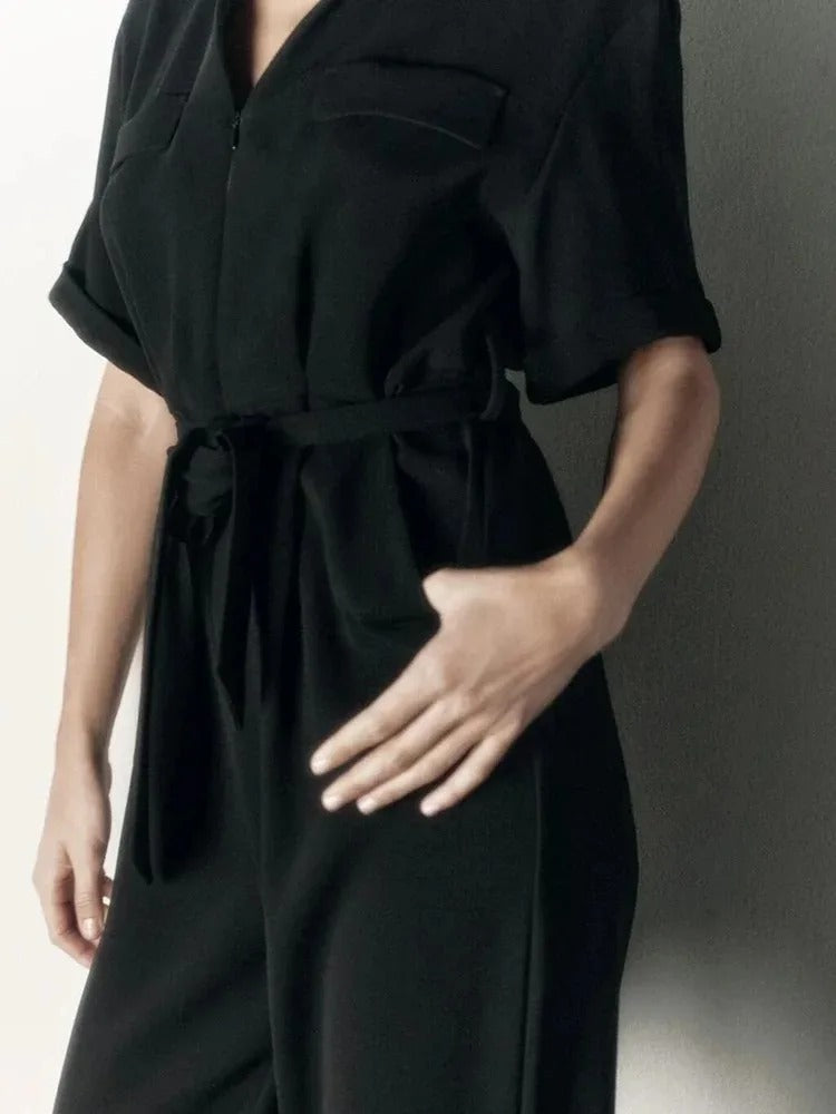 Kortärmad jumpsuit för dammode