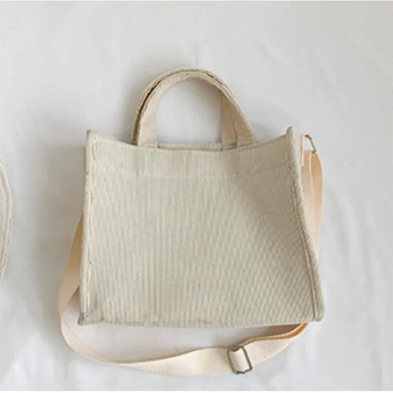 Fyrkantig manchesterhandväska för kvinnor