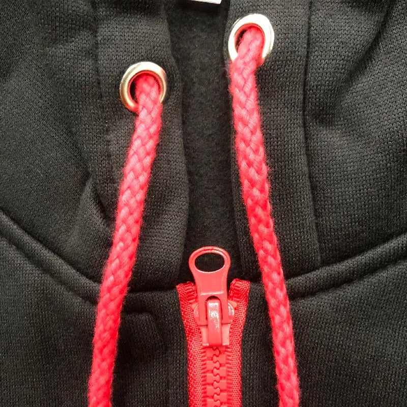 Pullover med huva och dragkedja för män