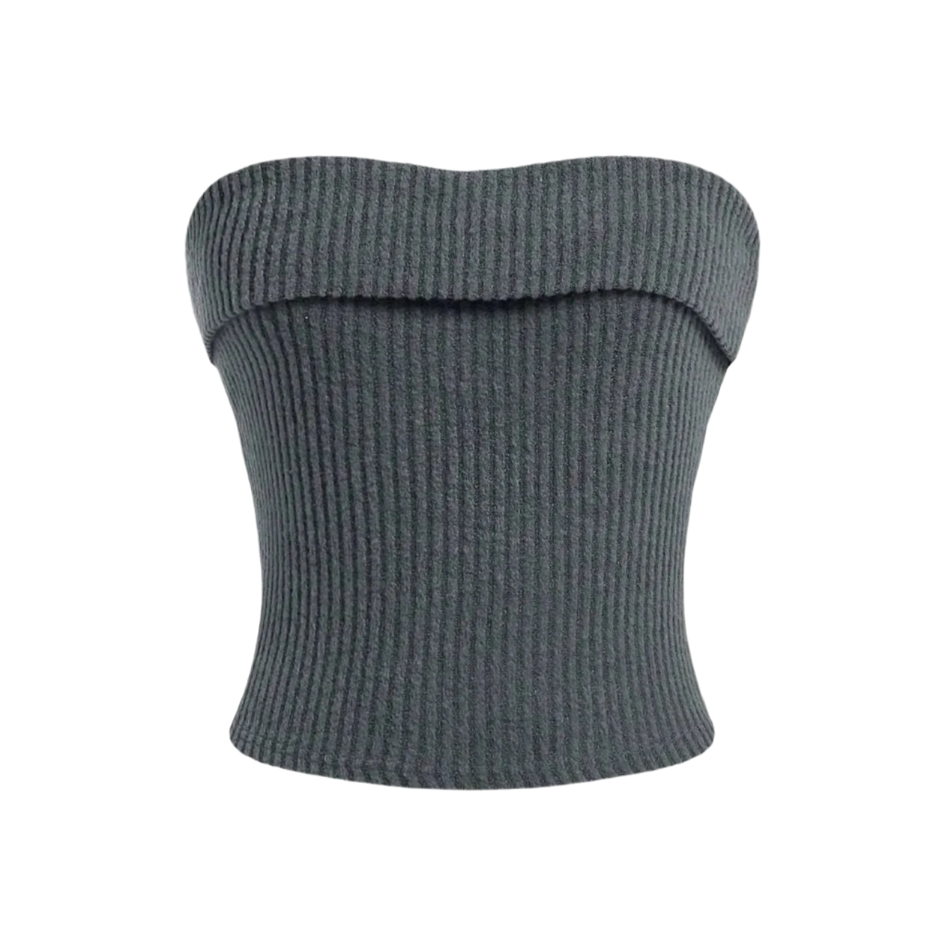 Ribbad axelbandslös Slim Fit Tube Top för kvinnor
