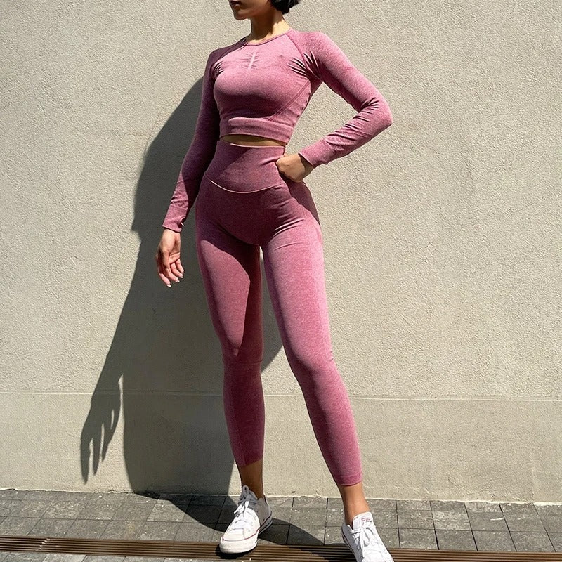 Sömlöst yoga-set för kvinnor