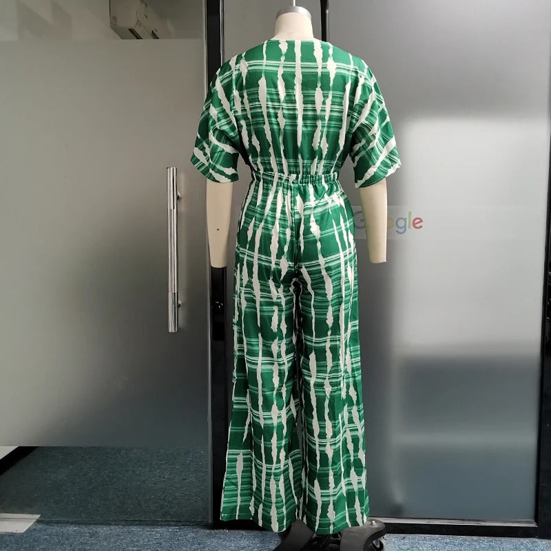 Dolmanärmad V-neckad jumpsuit för kvinnor