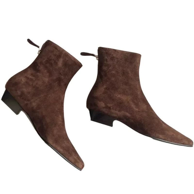 Ankelkängor i mocka för kvinnor