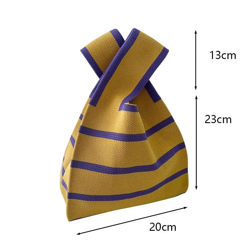 Handgjord stickad tygväska för kvinnor