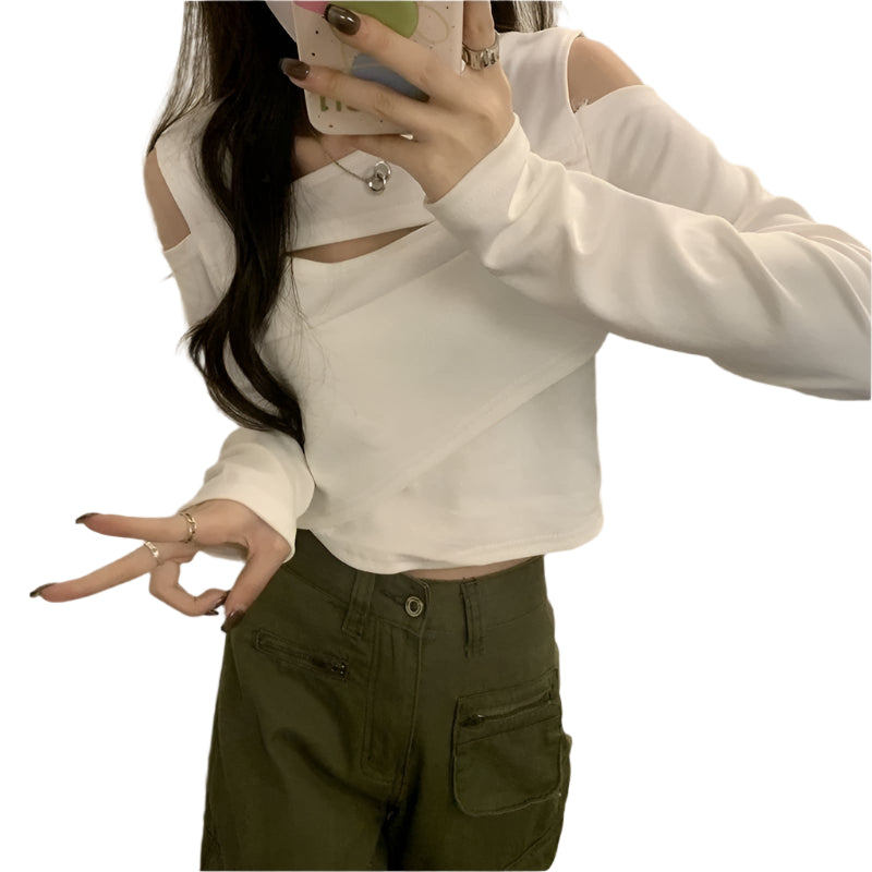 Hollow Out T-shirt för kvinnor