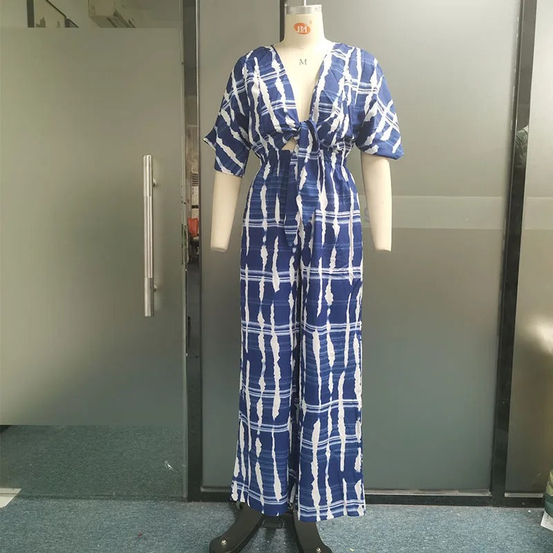 Dolmanärmad V-neckad jumpsuit för kvinnor