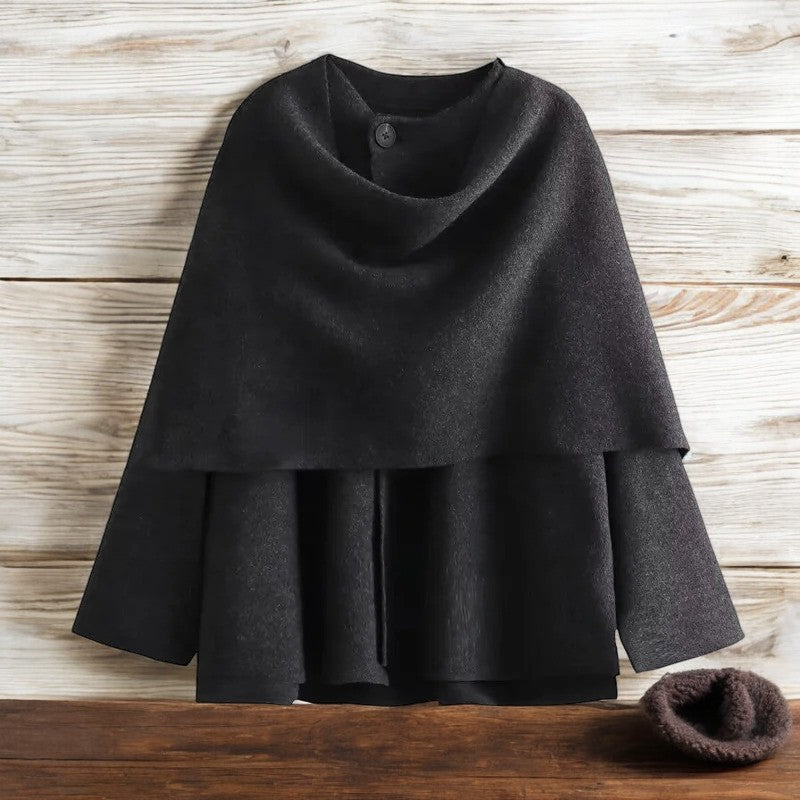 Asymmetrisk vadderad långärmad jacka för kvinnor