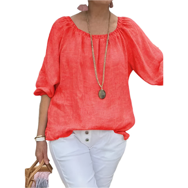 Kvinnors halvärm Casual Lös Blus
