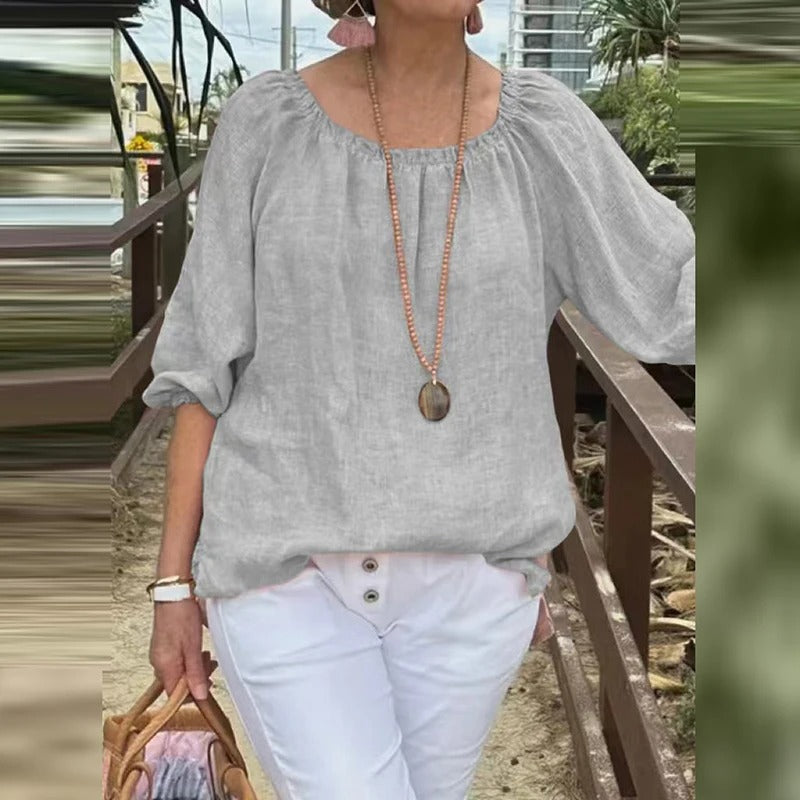 Kvinnors halvärm Casual Lös Blus