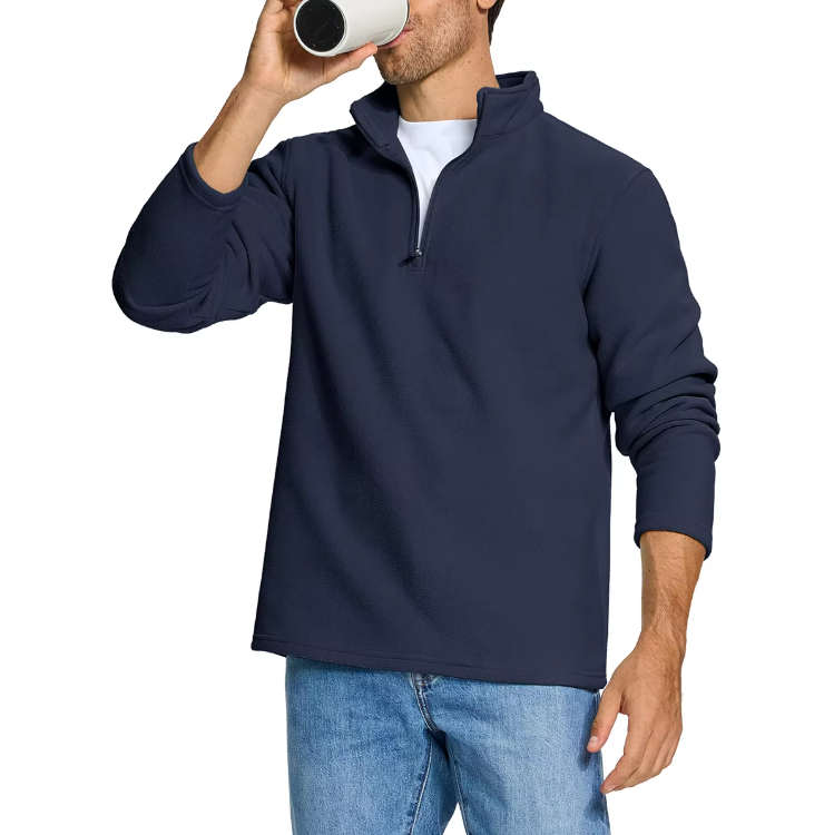 Fleecetröja med halv dragkedja för män