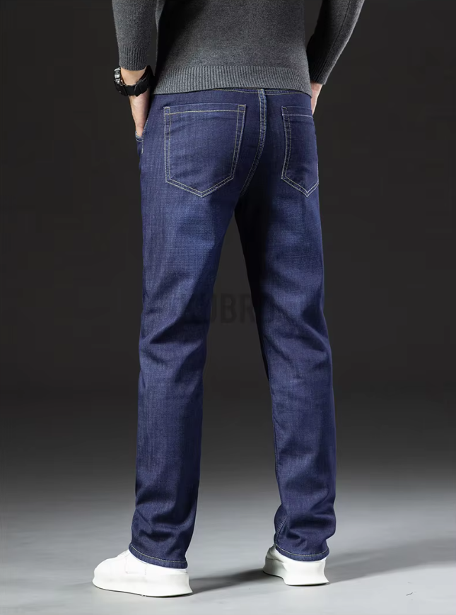 Lammfluff raka jeansbyxor för män