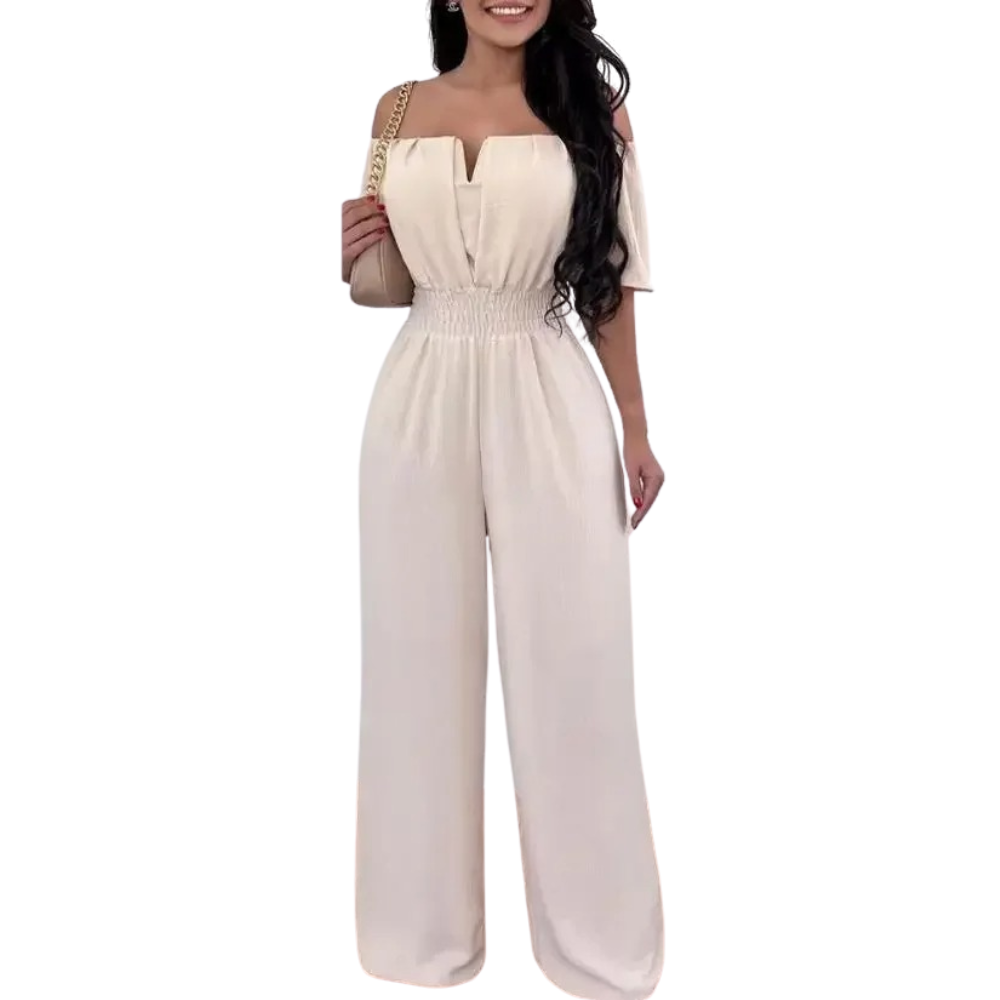 Off Shoulder Jumpsuit med vida ben för kvinnor