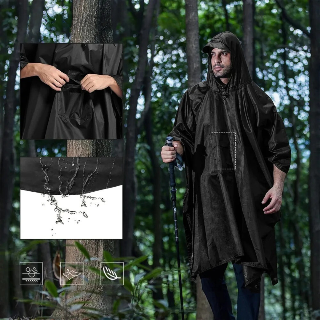 3-i-1 regnrock för vandring