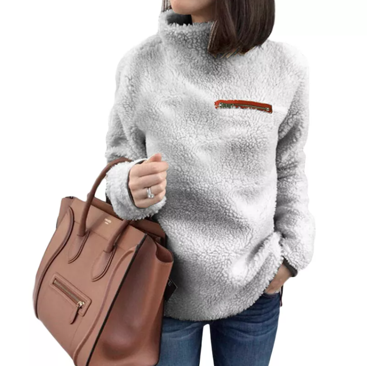 Förtjockad varm plyschtröja för kvinnor