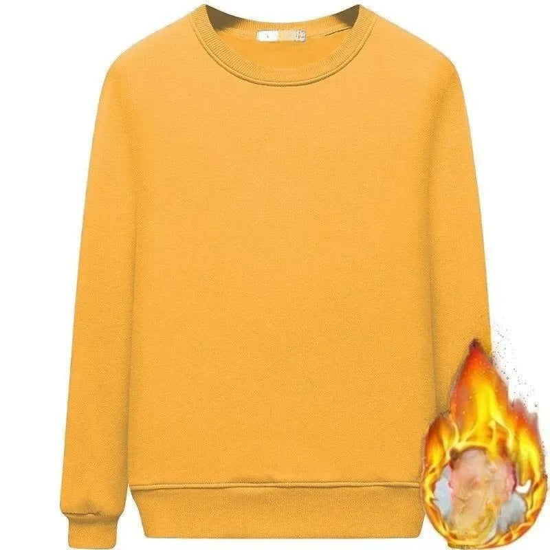 Fleecefodrad sweatshirt med rund hals för kvinnor