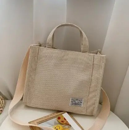 Fyrkantig manchesterhandväska för kvinnor