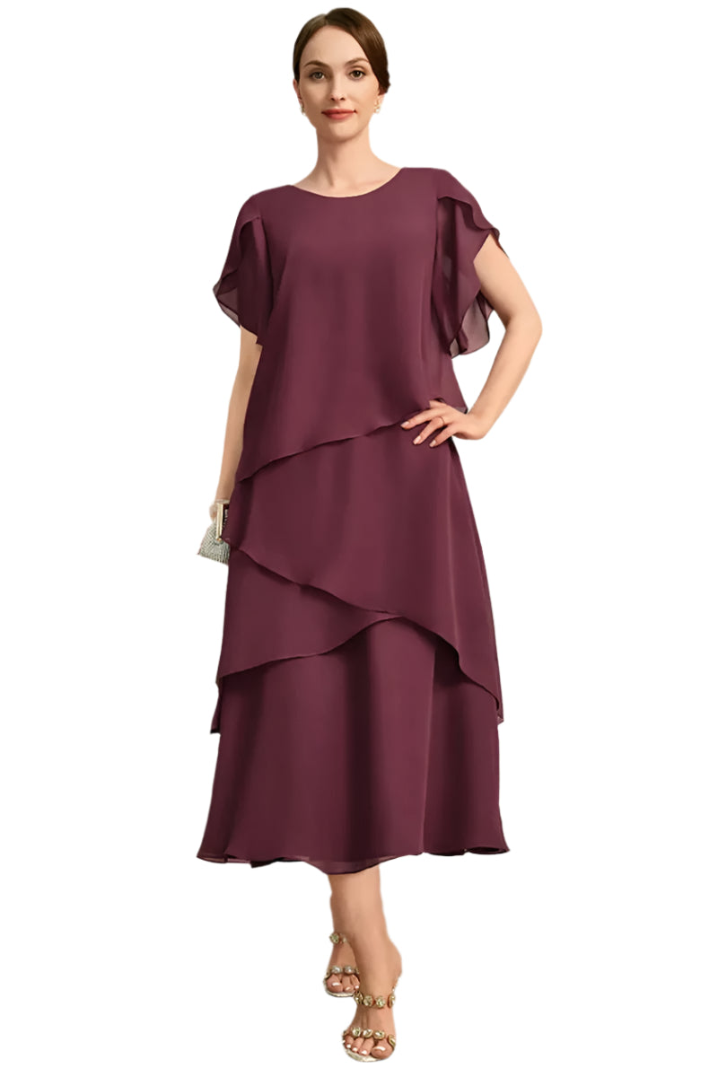 Damklänning i plusstorlek i lager på lager chiffong