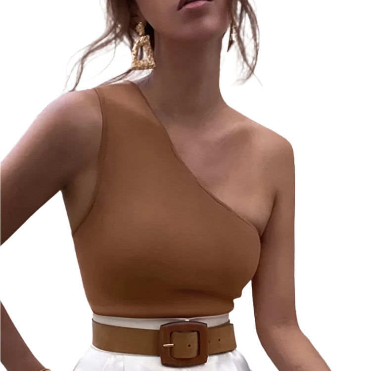Sport Crop Tank Top för kvinnor med en axel