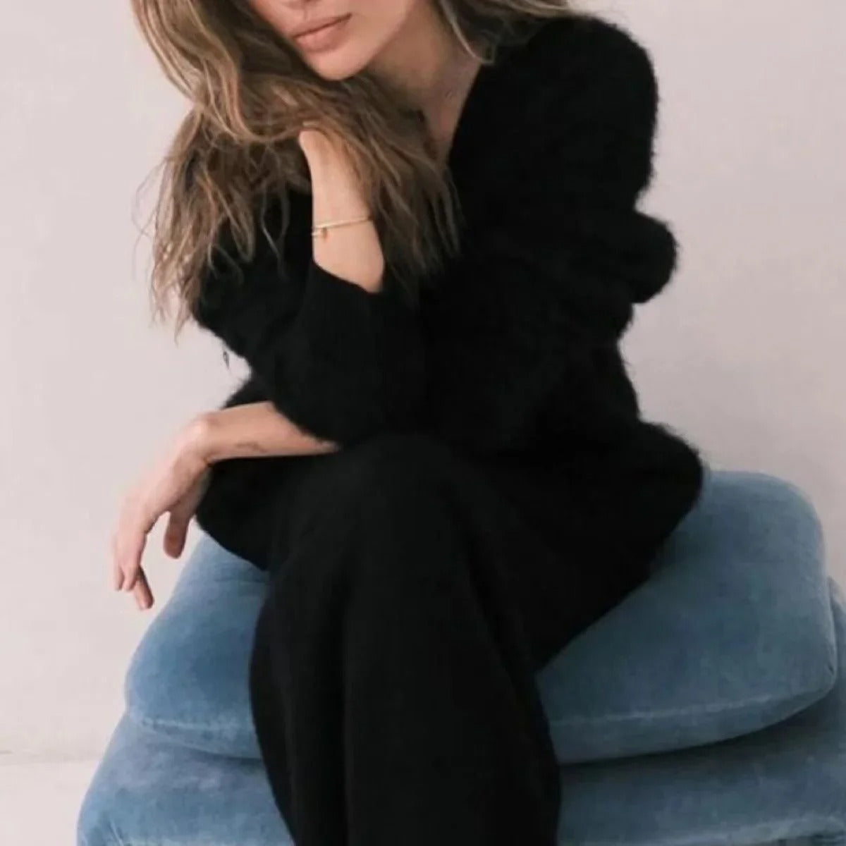 Mjuk stickad cardigan för kvinnor