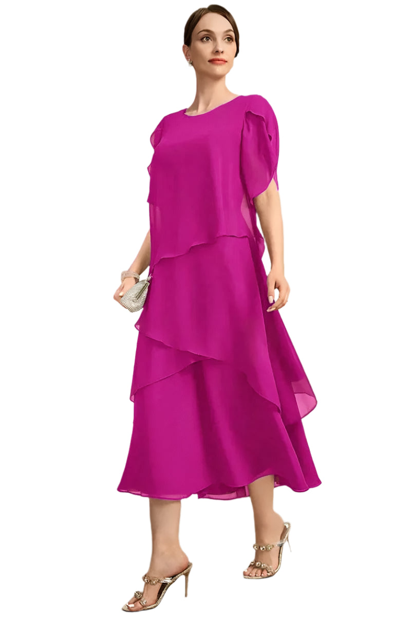 Damklänning i plusstorlek i lager på lager chiffong