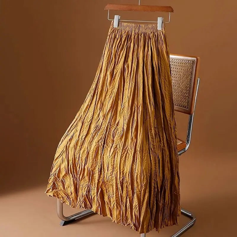 Satinveckad Maxikjol för kvinnor