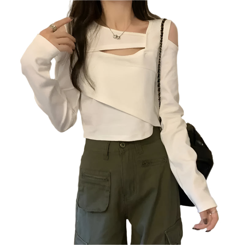 Hollow Out T-shirt för kvinnor