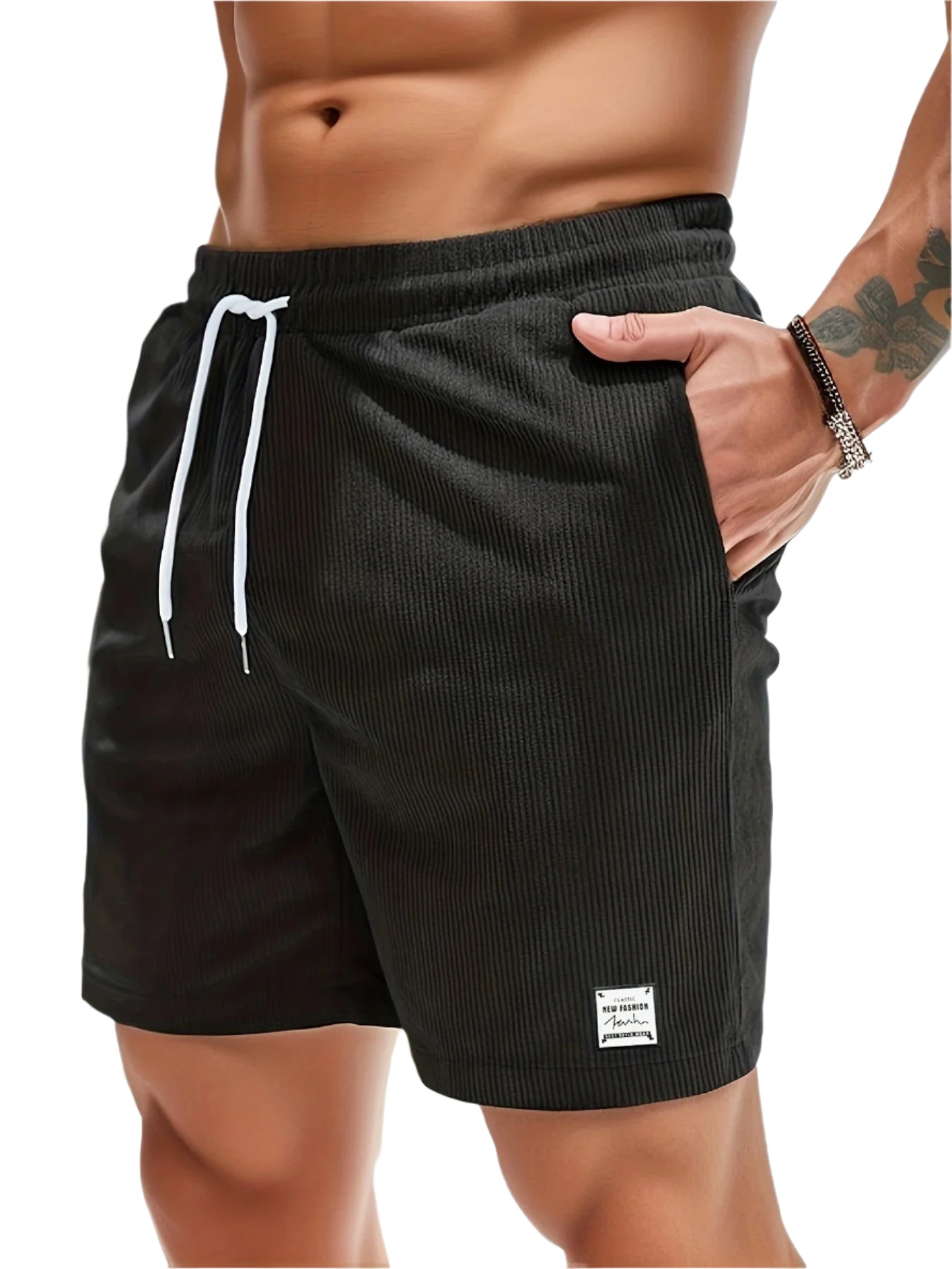Mäns flexibla shorts med elastisk midja
