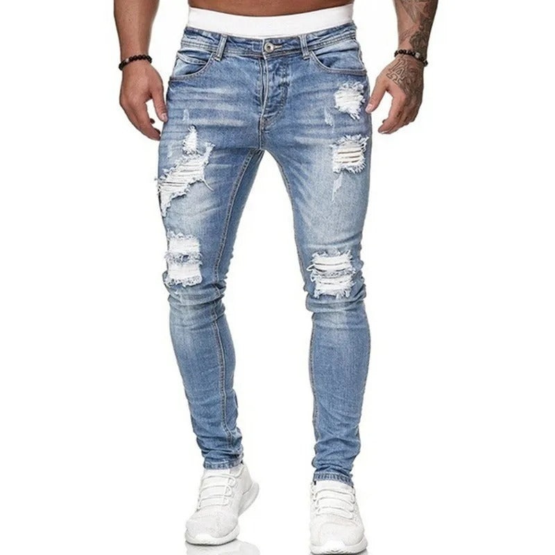 Rippade skinny jeans för män