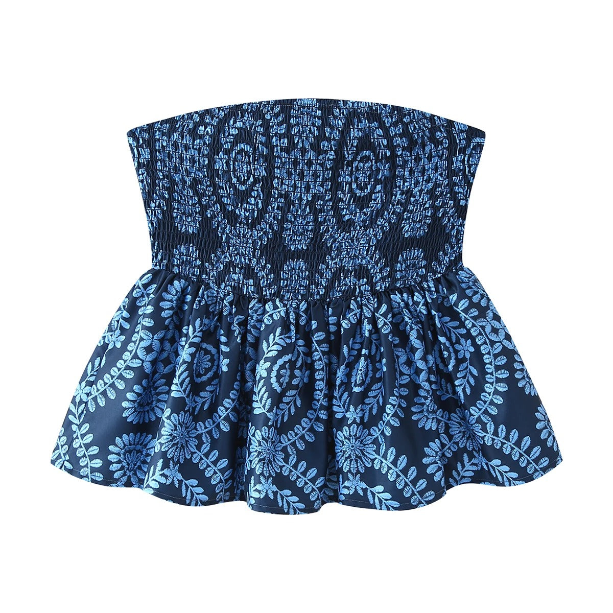 Blommönster Rufsig Crop Top