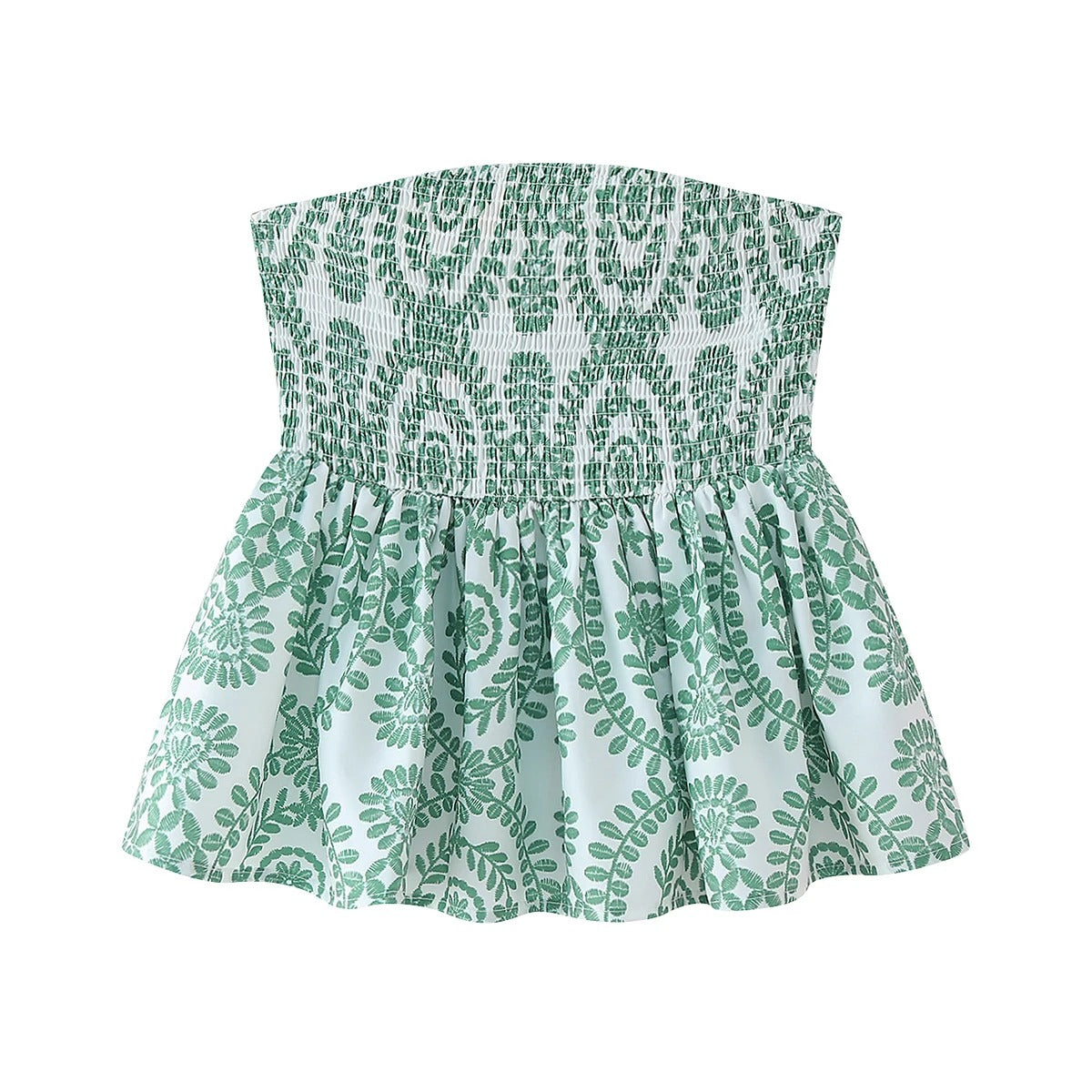 Blommönster Rufsig Crop Top