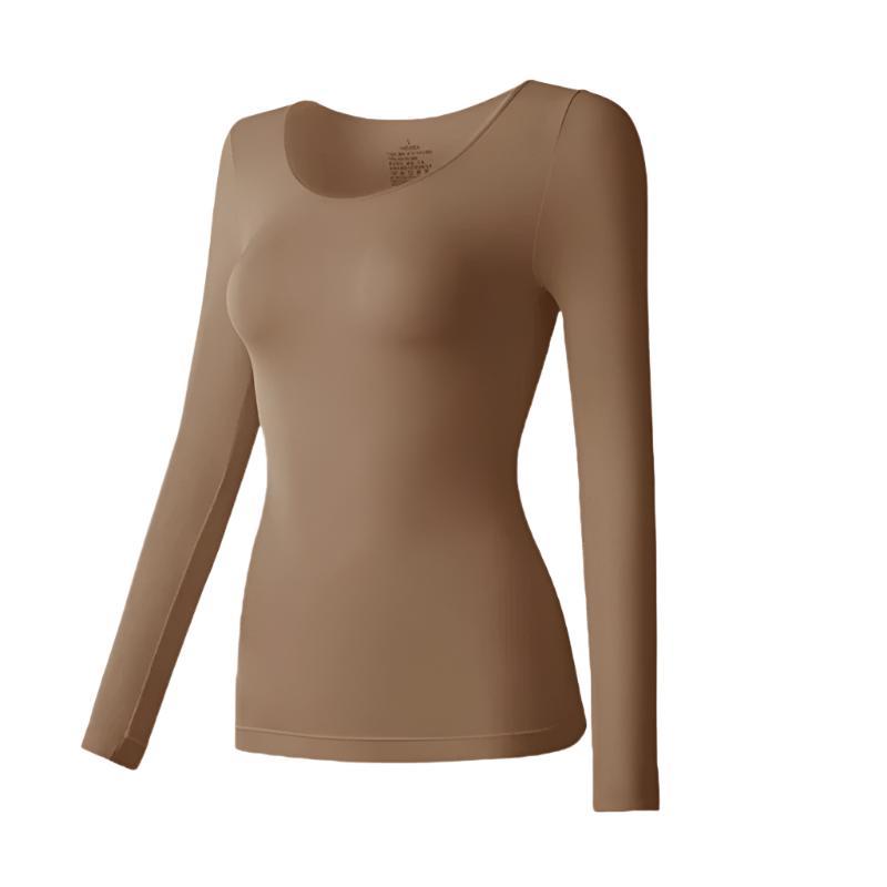 Tunn termisk långärmad topp för kvinnor